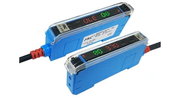 12V-24VDC luz roja amplificador de la fibra óptica del indicador digital de NPN o de PNP