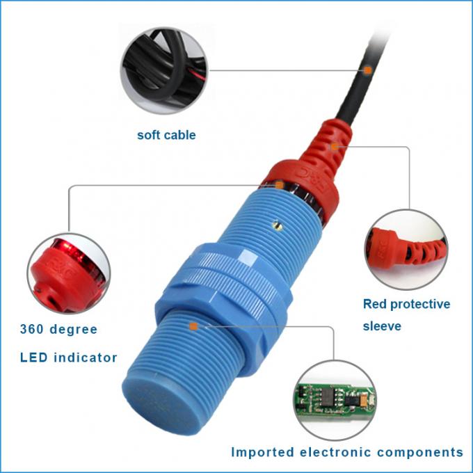  Alambre capacitivo NPN del sensor de proximidad M18 3 o interruptor de detección .jpg de la gama de PNP 10m m