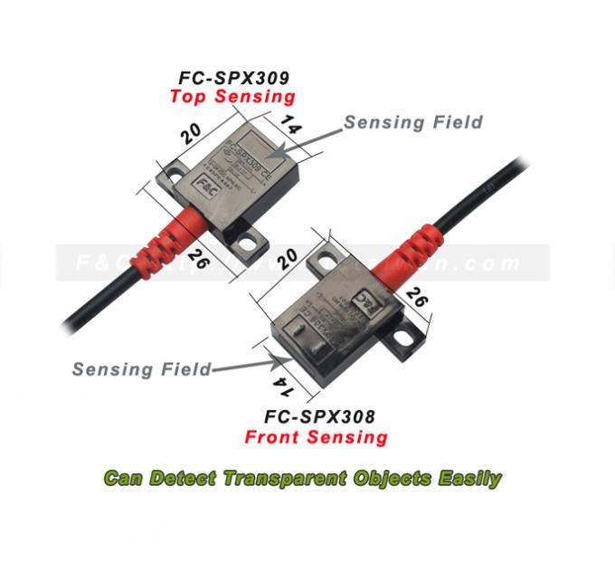 Sensor fotoeléctrico de detección de objetos transparentes de 12 voltios y 4 cables