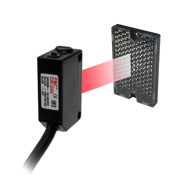 Tipo fotoeléctrico los 2M del interruptor PNP del sensor de la reflexión retra cuadrada que detectan