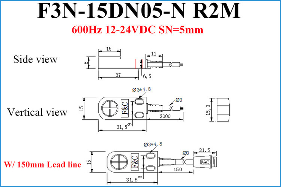Sensor de posición inductivo de detección de 4 mm Detector de metales de inducción superior a 24-24 VCC