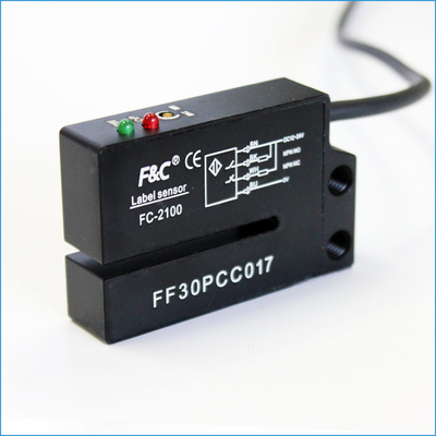 sensor óptico de la etiqueta de la bifurcación de los alambres de 12-24VDC NPN NO.NC 4 con Potentionmeter