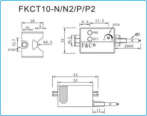nivel del agua de la tubería de 13m m que detecta el interruptor capacitivo FKCT10-P 12-24V DC de PNP
